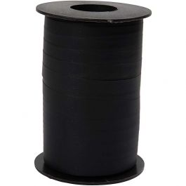 Ruban cadeau, L : 10 mm, mate, noir, 250 m/ 1 rouleau [HOB-20033]