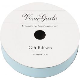 Ruban cadeau, L : 18 mm, mate, bleu clair, 25 m/ 1 rouleau [HOB-20037]