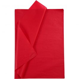 Tissuepapier, vel 50x70 cm, 17 gr, rood, 10 vel/ 1 doos [HOB-200883]