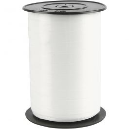 Ruban cadeau, L : 10 mm, brillante, blanc, 250 m/ 1 rouleau [HOB-20202]