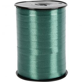 Ruban cadeau, L : 10 mm, brillante, vert foncé, 250 m/ 1 rouleau [HOB-20211]