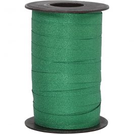 Cadeaulint, B: 10 mm, glitter, groen, 100 m/ 1 rol [HOB-202415]