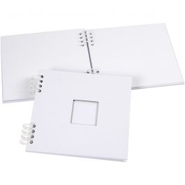 Scrapbook reliure spirale, dim. 20x20 cm, 250 gr, blanc, 1 pièce [HOB-20445]