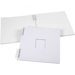 Scrapbook reliure spirale, dim. 30,5x30,5 cm, 250 gr, blanc, 1 pièce [HOB-20447]