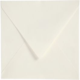 Enveloppen, afmeting envelop 16x16 cm, 120 gr, off-white, 50 stuk/ 1 doos [HOB-20527]