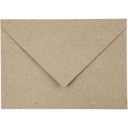 Gerecyclede Enveloppen, C6 11,5x16 cm,  120 gr, naturel, 50stuks [HOB20530]