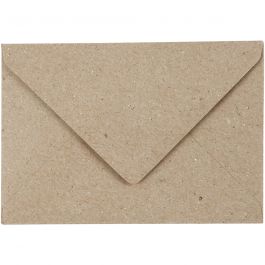 Gerecyclede envelop, afmeting envelop 7,8x11,5 cm, 120 gr, naturel, 50 stuk/ 1 doos [HOB-20531]