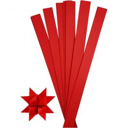 Vlechtstroken, L: 73 cm, B: 25 mm, d 11,5 cm, rood, 100 stroken/ 1 doos [HOB-20718]