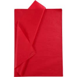 Tissuepapier, vel 50x70 cm,  14 gr, rood, 25vellen [HOB20863]