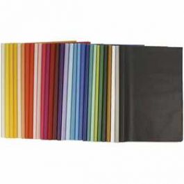 Tissuepapier, vel 50x70 cm,  14 gr, diverse kleuren, 300div vellen [HOB20906]