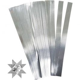 Vlechtstroken, L: 45 cm, B: 15 mm, d 6,5 cm, zilver, 100 stroken/ 1 doos [HOB-20936]