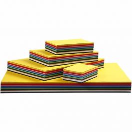 Gekleurd Karton, A3,A4,A5,A6, 180 gr, diverse kleuren, 1500 div vellen/ 1 doos [HOB-21421]
