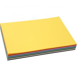 Gekleurd karton, A4, vel 210x297 mm, 180 gr, diverse kleuren, 12x10 vel/ 1 doos [HOB-214270]