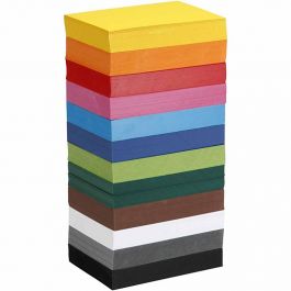 Gekleurd karton, A6, vel 105x148 mm, 180 gr, diverse kleuren, 12x100 vel/ 1 doos [HOB-21428]