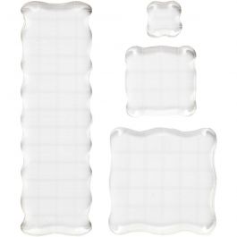 Bloc acrylique, dim. 2,5x2,5+5x5+7,6x7,6+5x16,5 cm, ép. 1 cm, 4 pièces/ 1 Pq. [HOB-21586]