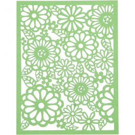 Bloc de papier cartonné avec des motifs façon dentelle, A6, feuille 104x146 mm, 200 gr, vert, vert clair, jaune, jaune clair, 24 pièces/ 1 Pq. [HOB-21606]