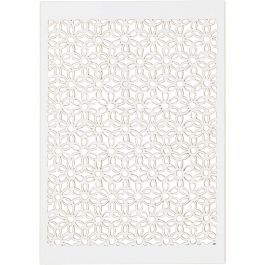 Papier cartonné motif dentelle, feuille 10,5x15 cm, 200 gr, blanc, 10 pièces/ 1 Pq. [HOB-216922]