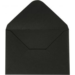 Enveloppes, dimension enveloppes 11,5x16cm, 110 gr, noir, 10 pièces/ 1 Pq. [HOB-217012]