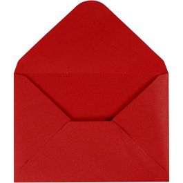 Enveloppes, dimension enveloppes 11,5x16cm, 110 gr, rouge, 10 pièces/ 1 Pq. [HOB-217013]