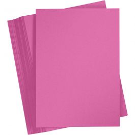 Gekleurd Karton, A4, vel 210x297 mm, 180 gr, roze, 100 vel/ 1 doos [HOB-217046]