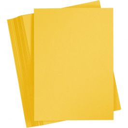 Gekleurd Karton, A4, vel 210x297 mm, 180 gr, sun yellow, 100 vel/ 1 doos [HOB-21712]