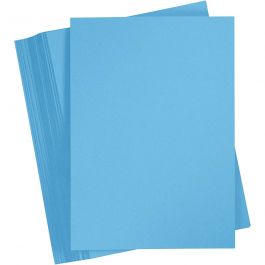 Gekleurd Karton, A4, vel 210x297 mm, 180 gr, blauw, 100 vel/ 1 doos [HOB-21720]