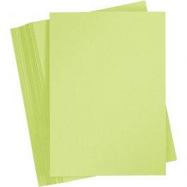 Gekleurd Karton, A4, vel 210x297 mm, 180 gr, lichtgroen, 100 vel/ 1 doos [HOB-21722]