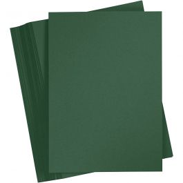 Gekleurd Karton, A4, vel 210x297 mm, 180 gr, donkergroen, 100 vel/ 1 doos [HOB-21724]