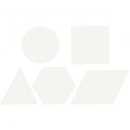 Papier cartonné pour point de croix, formes géométriques, dim. 10-17 cm, blanc, 20 pièces/ 1 Pq. [HOB-21949]
