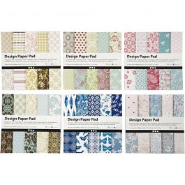 Design papierblok, vel 15,2x15,2 cm, 120 gr, diverse kleuren, 300 vel, 6x50 vel/ 1 doos [HOB-225910]
