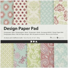 Design papierblok, vel 15,2x15,2 cm, 120 gr, mint groen, paars, 50 vel/ 1 doos [HOB-225912]