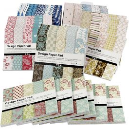 Design papierblok, vel 15,2x15,2 cm, 120 gr, diverse kleuren, 6x10 stuk/ 1 doos [HOB-22591]