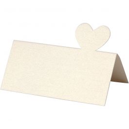 Marque-place, dim. 8x8,5cm, 120 gr, blanc cassé, 20 pièces/ 1 Pq. [HOB-23049]