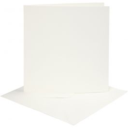 Kaarten en enveloppen, afmeting kaart 15,2x15,2 cm, afmeting envelop 16x16 cm, 220 gr, off-white, 4 set/ 1 doos [HOB-230542]