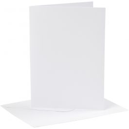 Kaarten en enveloppen, afmeting kaart 12,7x17,8 cm, afmeting envelop 13,3x18,5 cm, 230 gr, wit, 4 set/ 1 doos [HOB-230561]