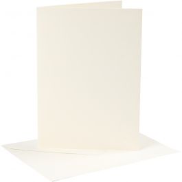 Kaarten en enveloppen, afmeting kaart 12,7x17,8 cm, afmeting envelop 13,3x18,5 cm, 220 gr, off-white, 4set/ 1 doos [HOB-230562]