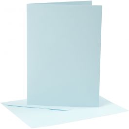 Kaarten en enveloppen, afmeting kaart 12,7x17,8 cm, afmeting envelop 13,3x18,5 cm, 220 gr, lichtblauw, 4 set/ 1 doos [HOB-230564]