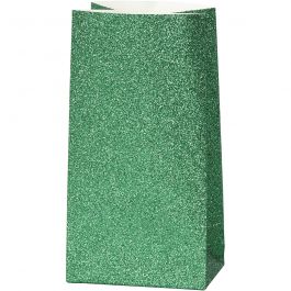 Papieren Zakken, H: 17 cm, afm 6x9 cm, 150 gr, groen, 8 stuk/ 1 doos [HOB-23138]