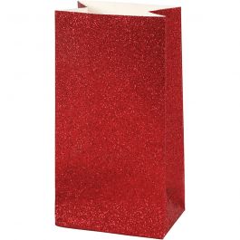 Papieren Zakken, H: 17 cm, afm 6x9 cm, 200 gr, rood, 8 stuk/ 1 doos [HOB-23149]