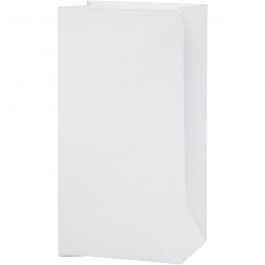 Papieren Zakken, H: 17 cm, afm 6x9 cm, 80 gr, wit, 10 stuk/ 1 doos [HOB-23152]