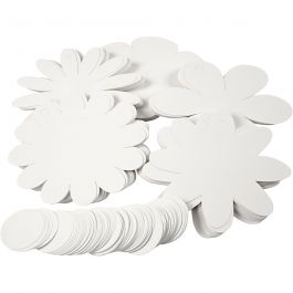 Fleurs, d 20cm, 400 gr, blanc, 5x20 pièces/ 1 Pq. [HOB-23313]