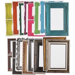 Lijsten, afm 26,2x18,5 cm, diverse kleuren, 64 div vellen/ 1 doos [HOB-23329]