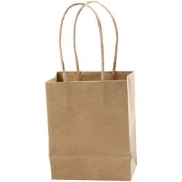 Papieren Zakken, H: 17 cm, B: 12x7 cm, 125 gr, bruin, 10 stuk/ 1 doos [HOB-23371]