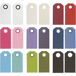 Manilla-labels, afm 6x3 cm, 250 gr, diverse kleuren, 30x10 stuk/ 1 doos [HOB-234999]