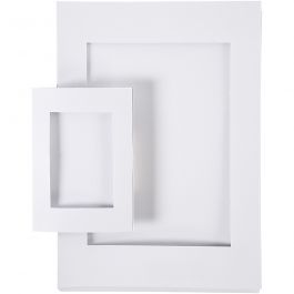 Passepartout lijsten, afm A4+A6, 230 gr, wit, 2x60 stuk/ 1 doos [HOB-23630]