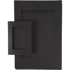 Passepartout lijsten, afm A4+A6, 180 gr, zwart, 2x60 stuk/ 1 doos [HOB-23631]