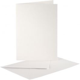Cartes nacrées et enveloppes, dimension carte 10,5x15cm, dimension enveloppes 11,5x16,5cm, crème, 10 set/ 1 Pq. [HOB-23819]