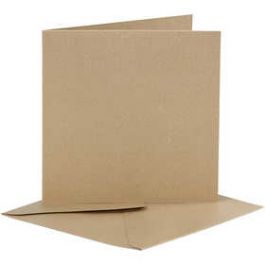 Cartes nacrées et enveloppes, dimension carte 12,5x12,5 cm, dimension enveloppes 13,5x13,5 cm, or, 10sets [HOB-23831]