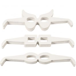 Brillen, H: 4,5-10 cm, L: 32 cm, wit, 160 stuk/ 1 doos [HOB-23869]