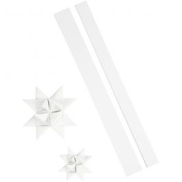 Sterstroken, L: 86+100 cm, B: 25+40 mm, d 11,5+18,5 cm, wit, 16 stroken/ 1 doos [HOB-24391]